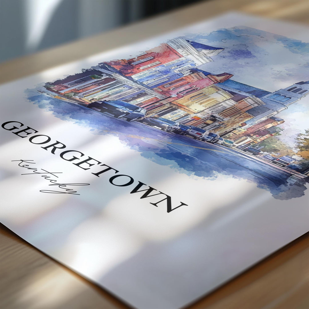 Georgetown, KY, Kentucky – Watercolor Art Print