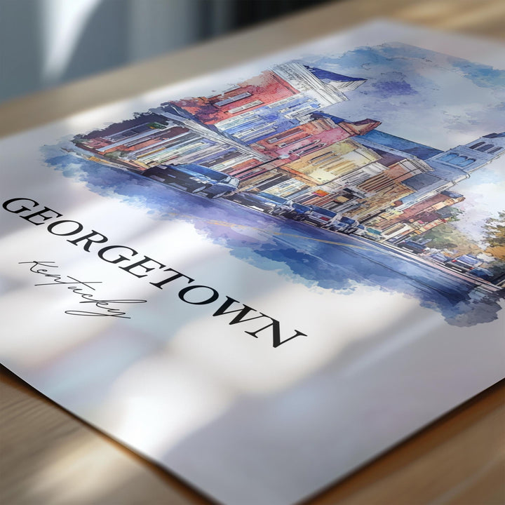 Georgetown, KY, Kentucky – Watercolor Art Print