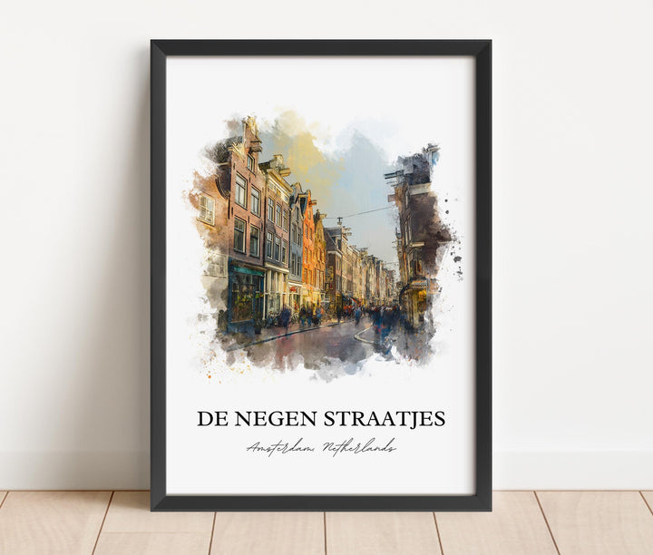De Negen Straatjes Wall Art, Amsterdam Print, Amsterdam Art, Amsterdam Netherlands Gift, Travel Print, Travel Poster, Housewarming Gift