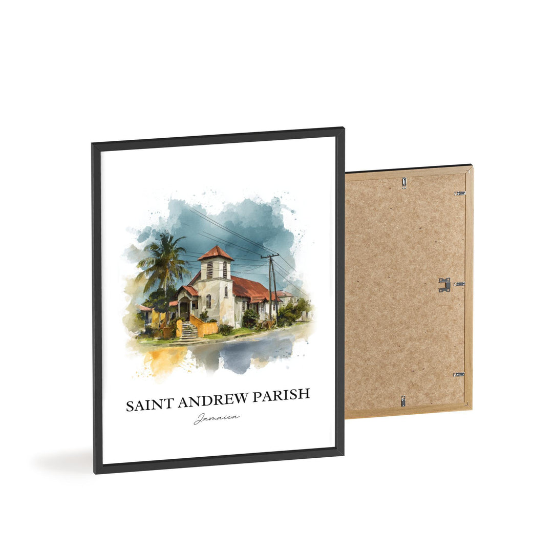 Saint Andrew Parish Wall Art, Jamaica Print, Jamaica Watercolor Art, Jamaica Gift, Jamaica Travel Print, Travel Poster, Housewarming Gift