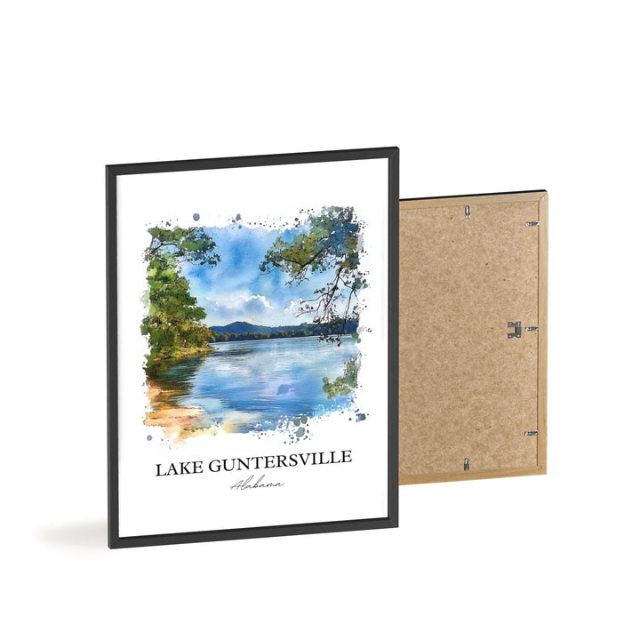 Lake Guntersville Wall Art, Alabama Print, Alabama Watercolor, Lake Guntersville Gift, Travel Print, Travel Poster, Housewarming Gift