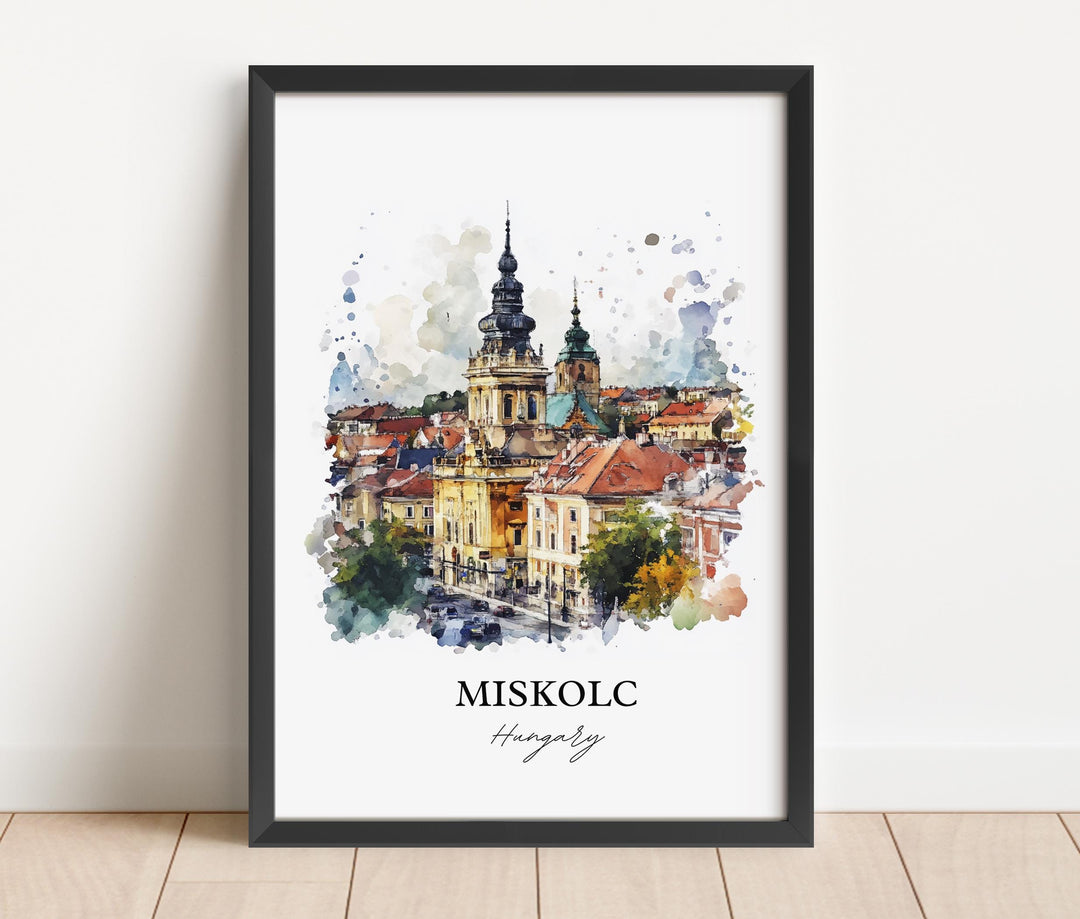 Miskolc Wall Art, Northern Hungary Print, Hungary Watercolor Art, Miskolc Hungary Gift, Travel Print, Travel Poster, Housewarming Gift