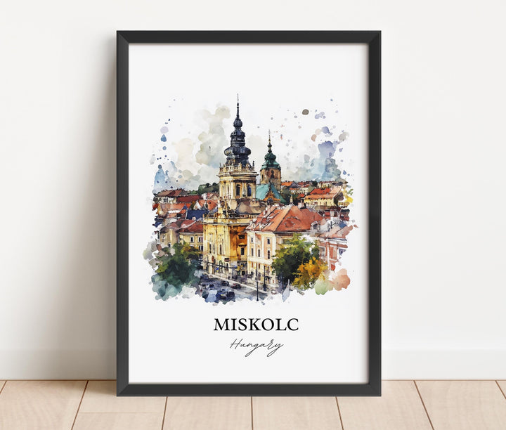 Miskolc Wall Art, Northern Hungary Print, Hungary Watercolor Art, Miskolc Hungary Gift, Travel Print, Travel Poster, Housewarming Gift