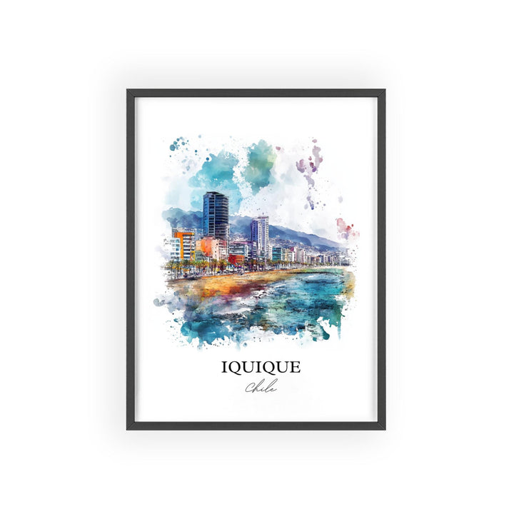 Iquique Chile Wall Art, Northern Chile Print, Chile Watercolor Art, Iquique Chile Gift, Travel Print, Travel Poster, Housewarming Gift