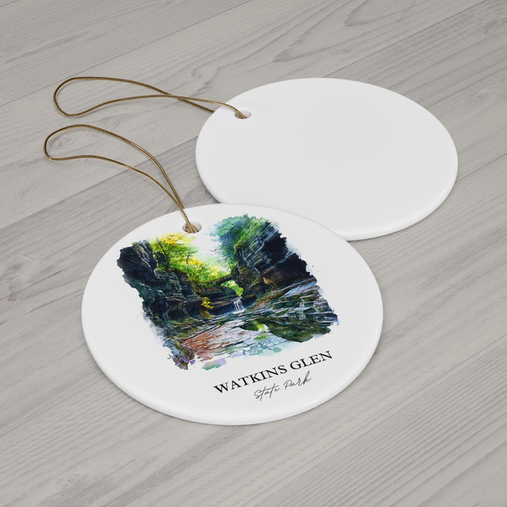 Watkins Glen Ornament: Unique Corning NY Souvenir, Watkins Glen Xmas Decor, and Authentic Ithaca NY Gift