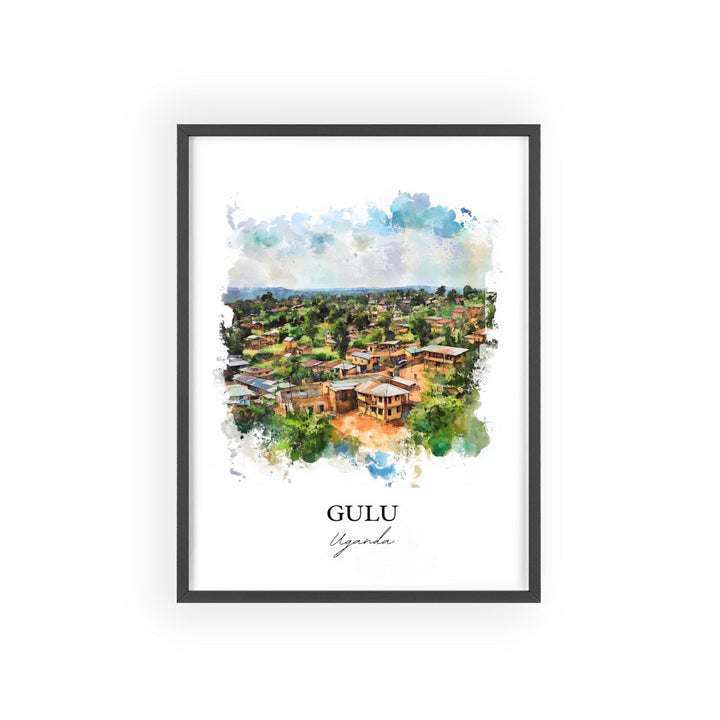 Gulu Uganda Wall Art, Northern Uganda Print, Uganda Watercolor Art, Gulu Uganda Gift, Travel Print, Travel Poster, Housewarming Gift