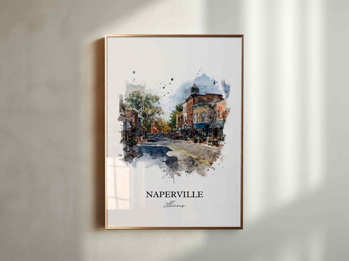 Naperville, Illinois – Watercolor Art Print
