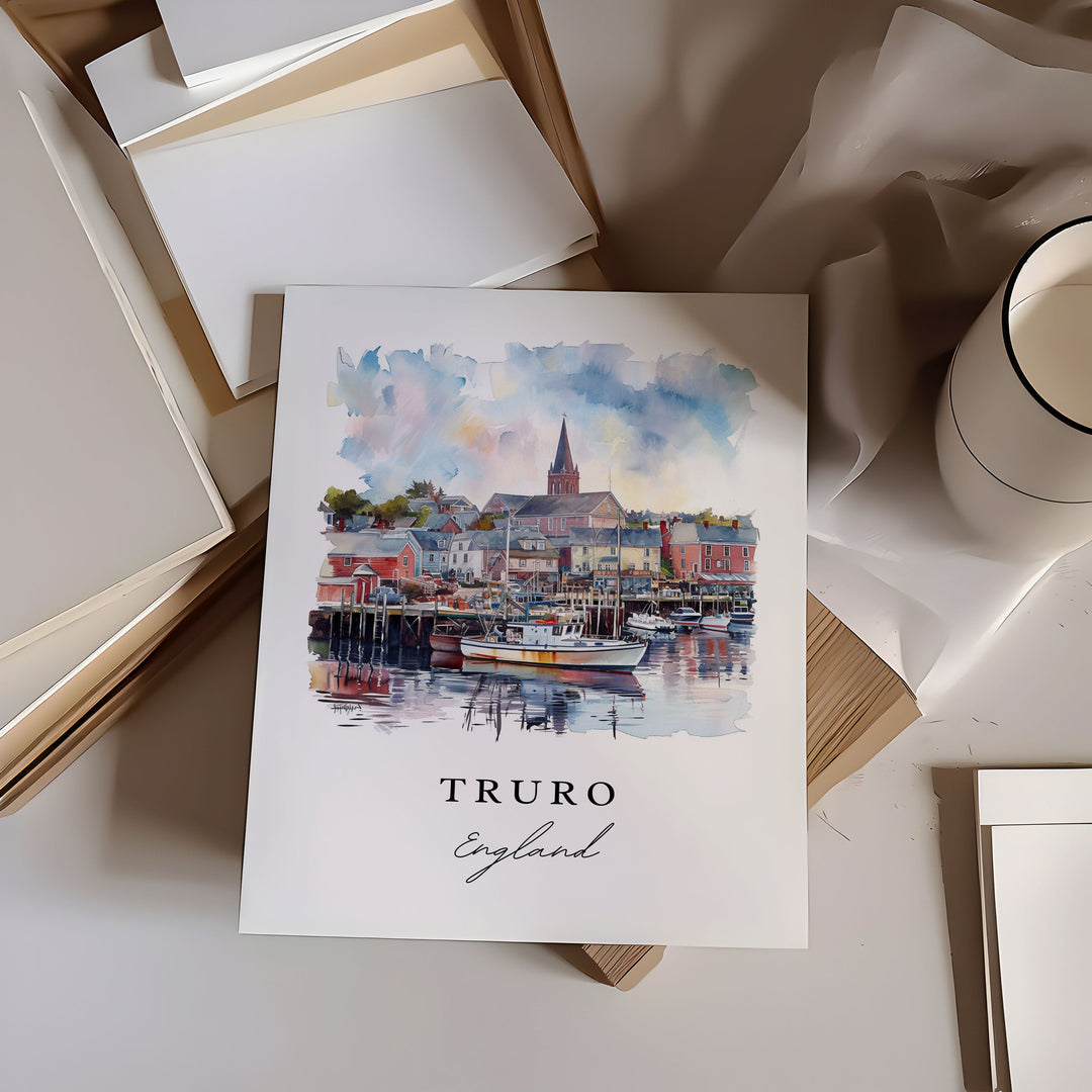 Truro England wall art - England, Truro print, Truro Wedding gift, Truro UK Birthday present, Custom Text, Perfect Gift