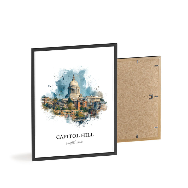 Capitol Hill, Seattle WA – Watercolor Art Print