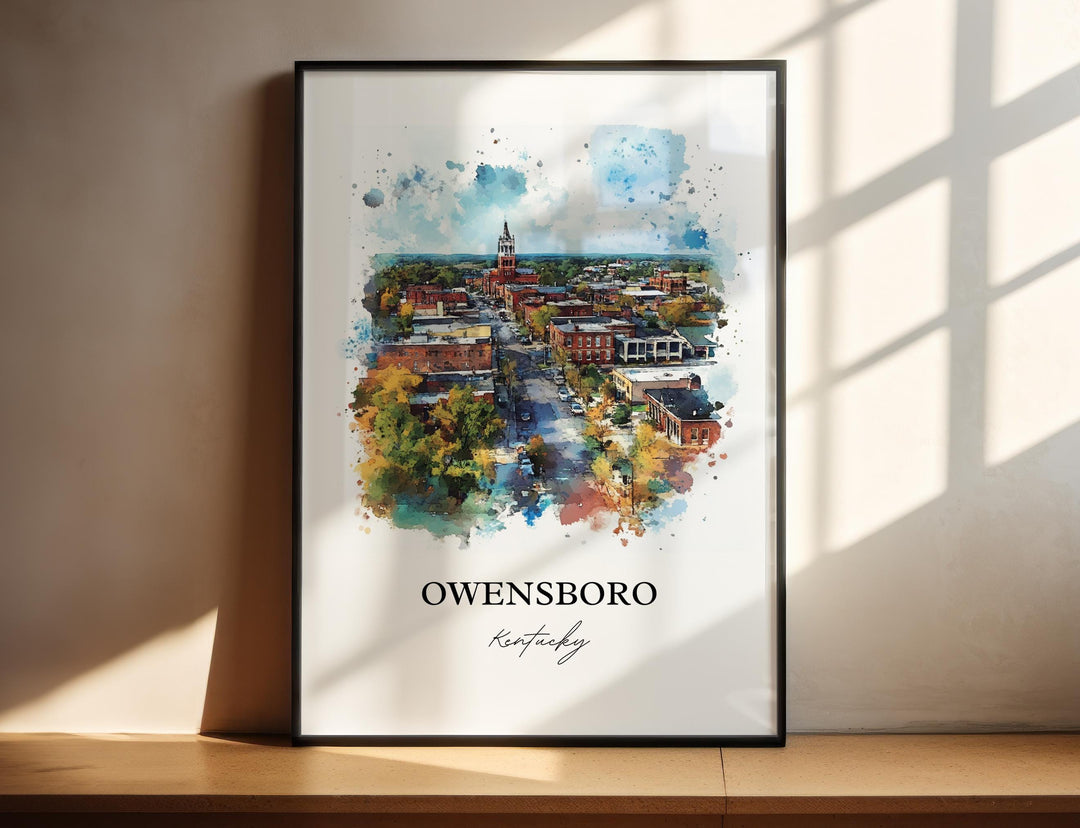 Owensboro, Kentucky, Kentucky – Watercolor Art Print