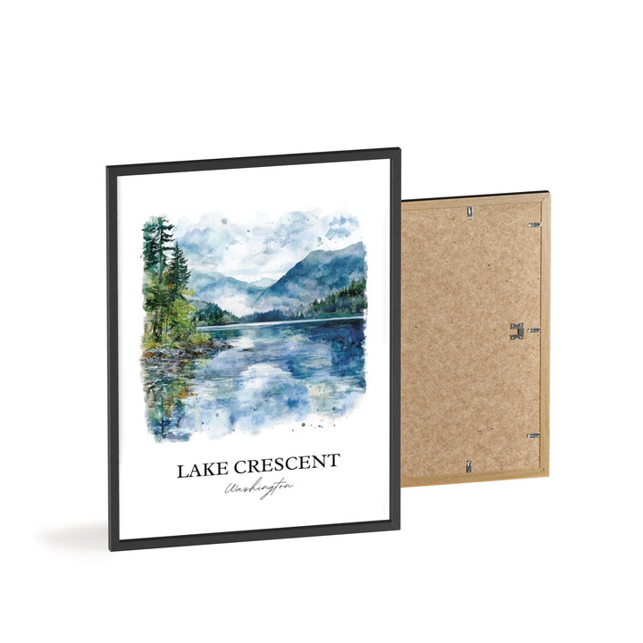Lake Crescent Wall Art, Clallam County Print, Washington Watercolor Art, Lake Crescent Gift, Travel Print, Travel Poster, Housewarming Gift