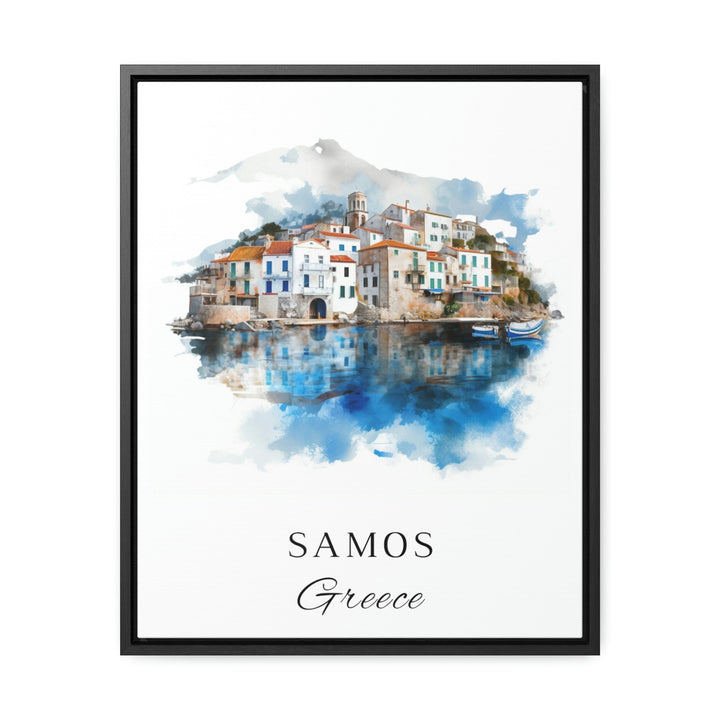 Samos Greece Wall Art, Samos Print, Samos Watercolor Art, Samos Greece Gift, Samos Travel Print, Greece Travel Poster, Housewarming Gift