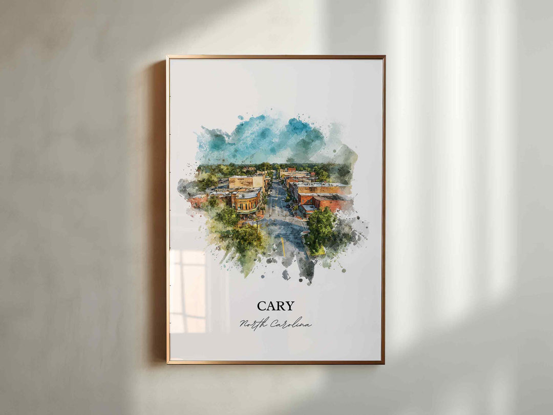 Cary, North Carolina – Watercolor Art Print