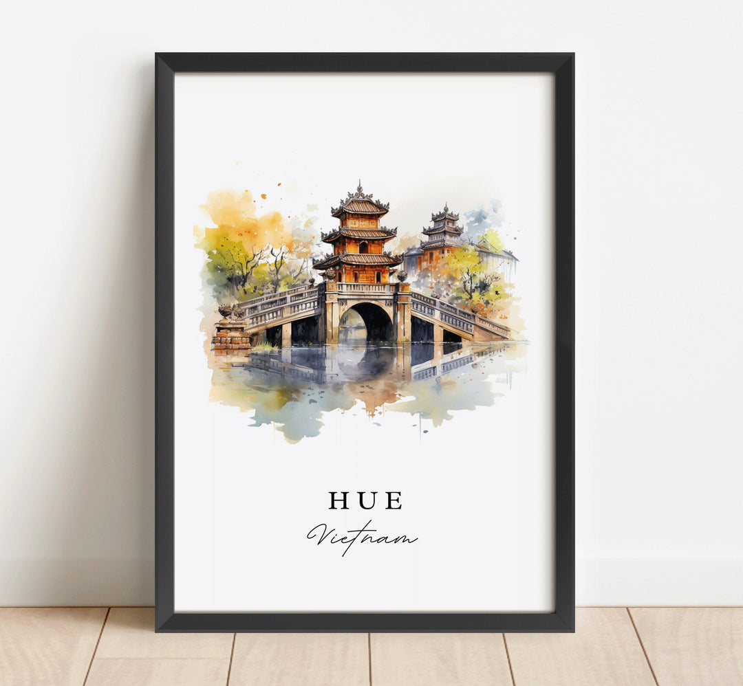 Hue Vietnam wall art - Vietnam, Hue poster, Hue Vietnam Wedding gift, Hue Birthday present, Custom Text, Personalized Gift