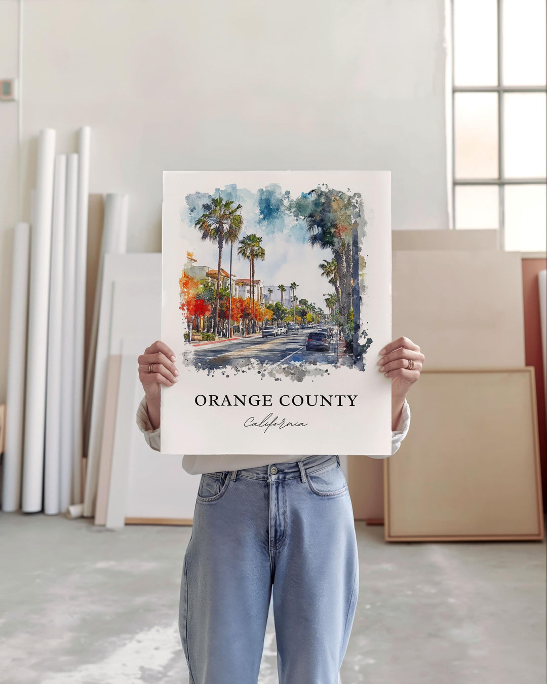 Orange County, California – Watercolor Art Print