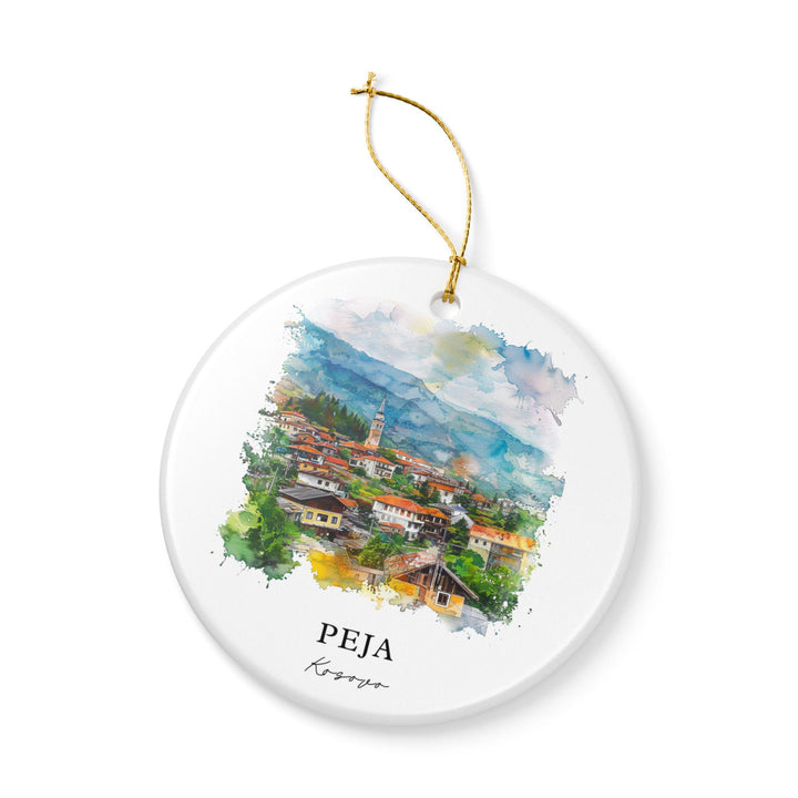 Peja Kosovo Ornament: Unique Peja Souvenir, Peja Kosovo Xmas Decor, and Authentic Kosovo Gift