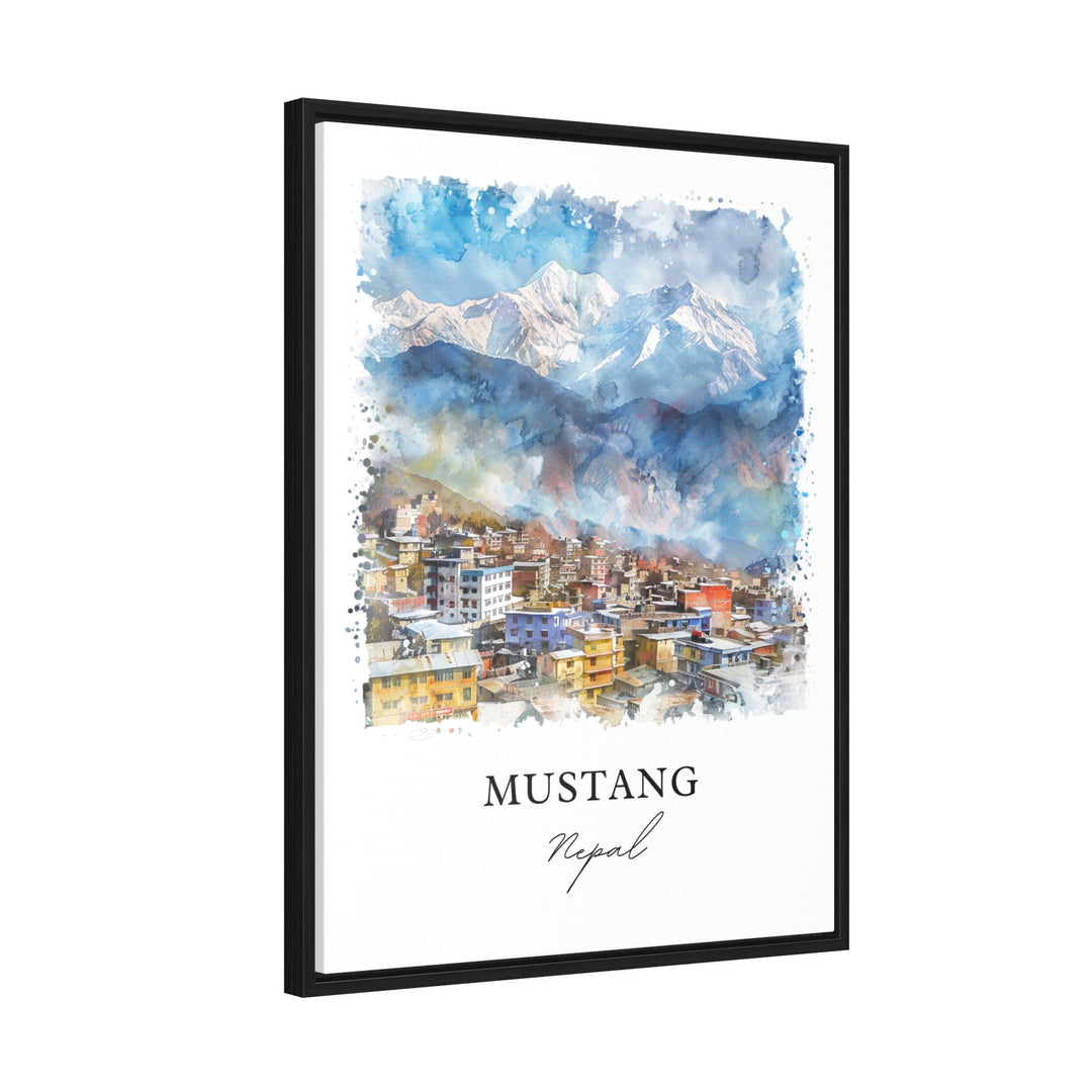 Mustang Nepal Wall Art, Mustang District Print, Nepal Watercolor, Gandaki Province Gift,