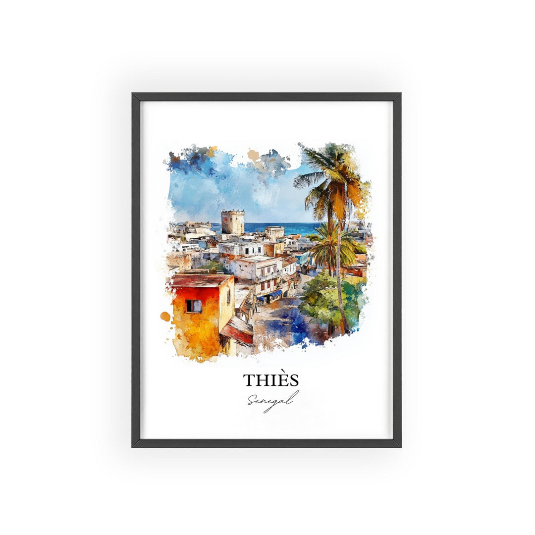 Thiés Wall Art, Thiés Senegal Print, Senegal Watercolor Art, Senegal Africa Gift, Travel Print, Travel Poster, Housewarming Gift