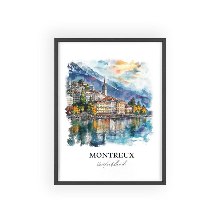 Montreux Travel Print Wall Art Montreux Wall Hanging Home Décor Montreux Gift Art Lovers Switzerland Art Lover Gift Montreux Poster