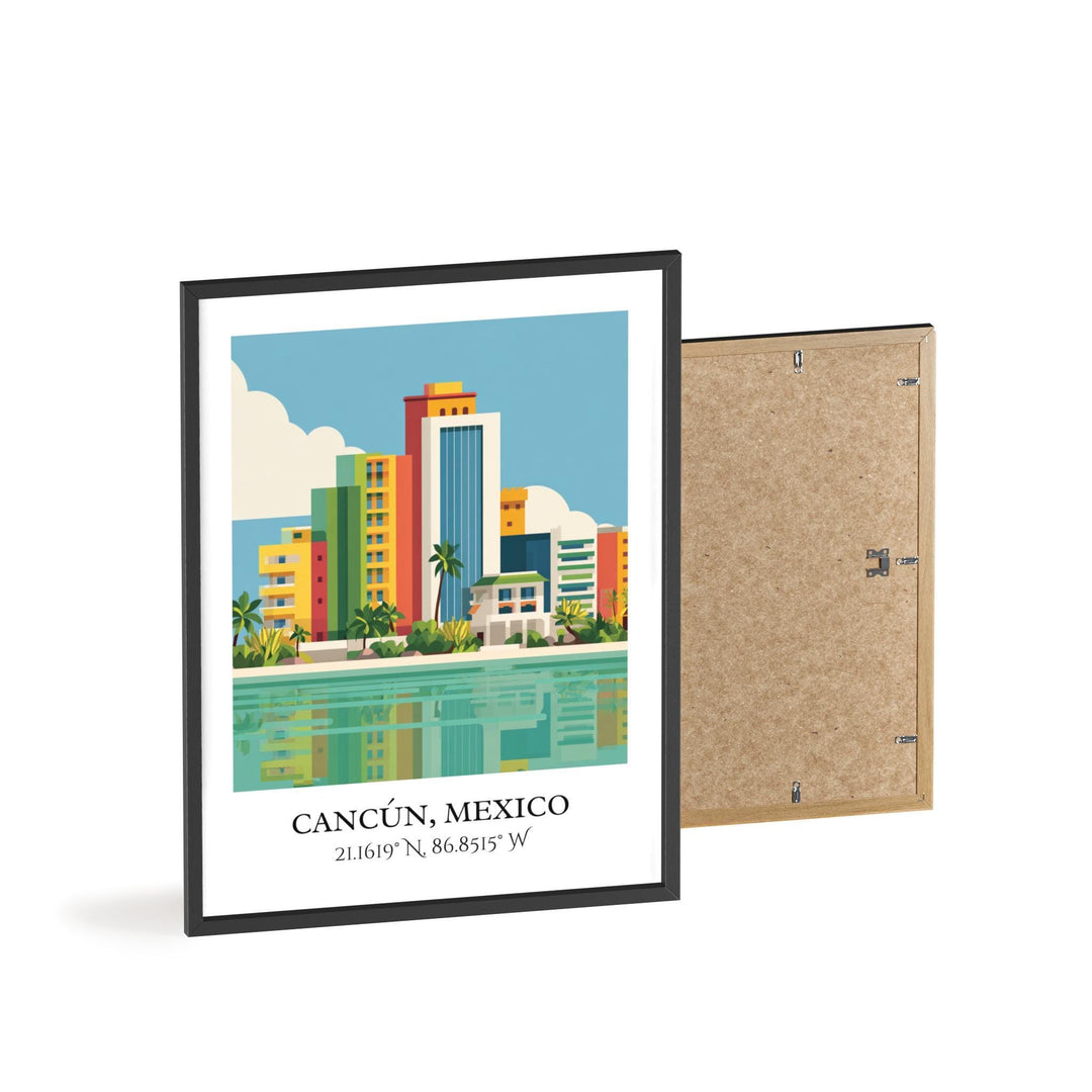 Cancun Mexico Art, Cancun Retro Travel Art, Cancun Home Decor, Cancun Gift, Mexico Travel Art, Travel Prints, Housewarming Gift