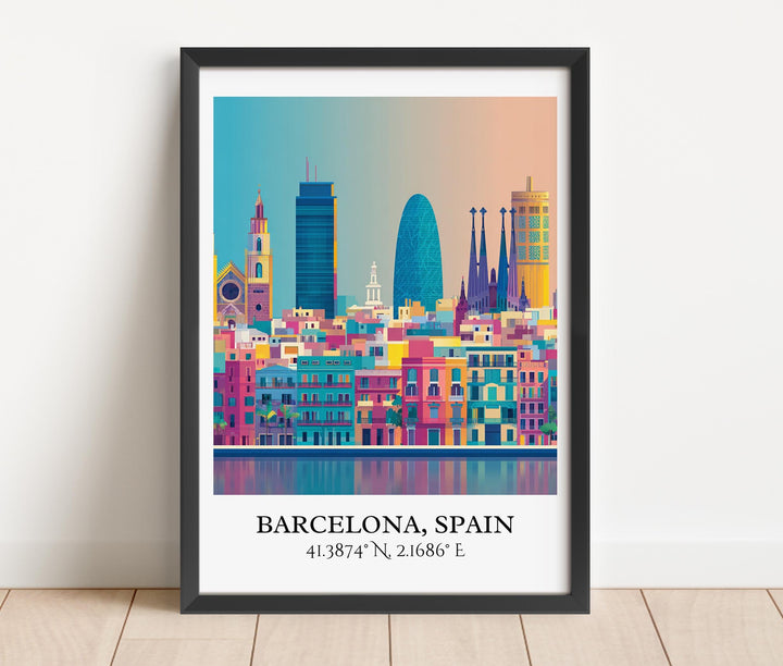 Barcelona Art, Barcelona Retro Travel Art, Barcelona Home Decor, Barcelona Gift, Spain Travel Art, Travel Prints, Housewarming Gift