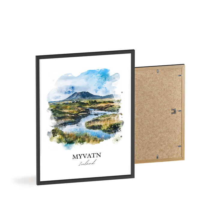 Myvatn Wall Art, Mývatn Baths Print, Iceland Watercolor Art, Myvatn Gift, Travel Print, Travel Poster, Housewarming Gift