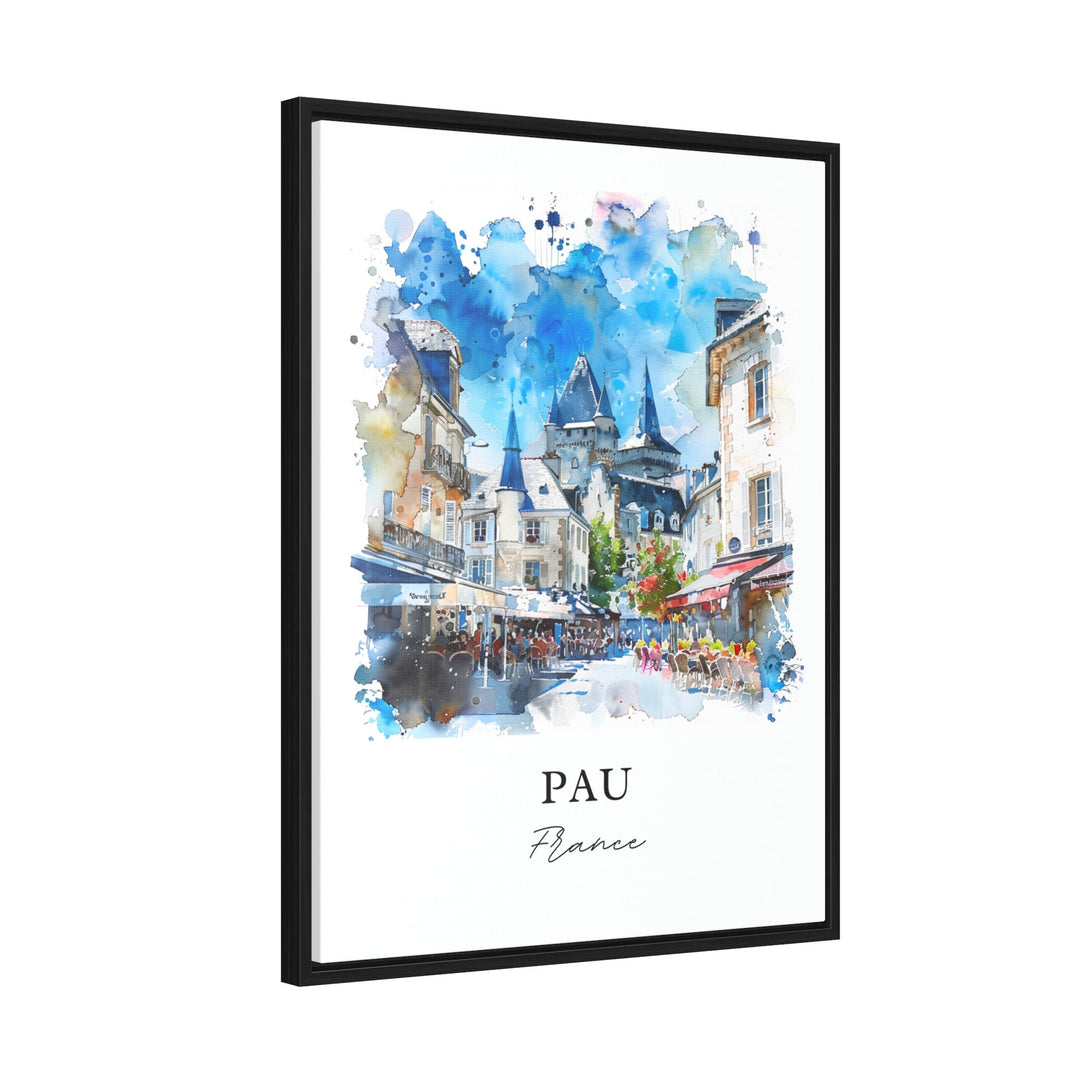 Pau France Wall Art, Pau Print, Pyrenees Watercolor, Pau France Art Gift,