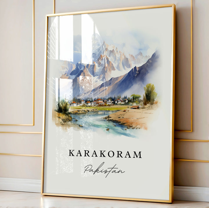 Karakoram wall art - Pakistan, Karakoram poster print, Karakoram Pakistan gift, Birthday present, Custom Text, Perfect Gift