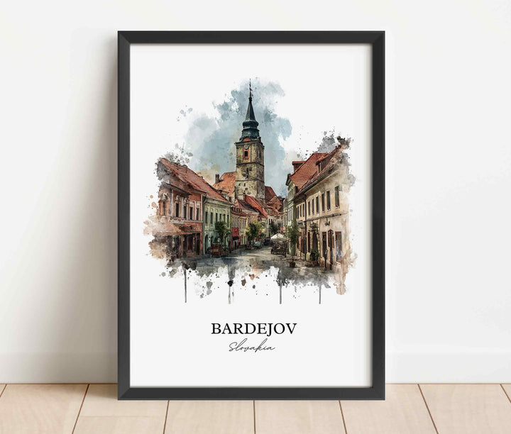 Bardejov, Slovakia – Watercolor Art Print
