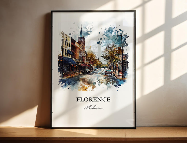 Florence, Alabama Watercolor Art Print