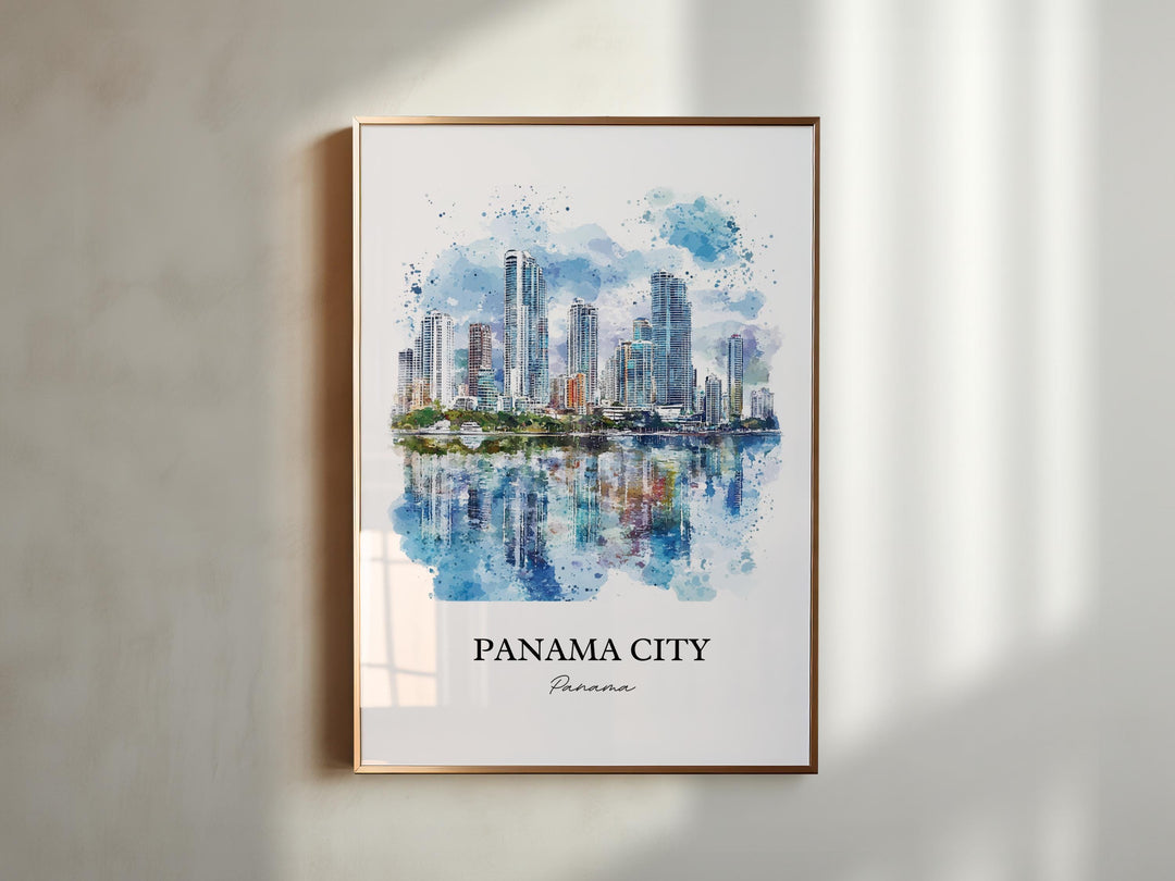 Panama City Wall Art, Panama City Print, Panama Watercolor Art, Panama City Gift, Travel Print, Travel Poster, Housewarming Gift