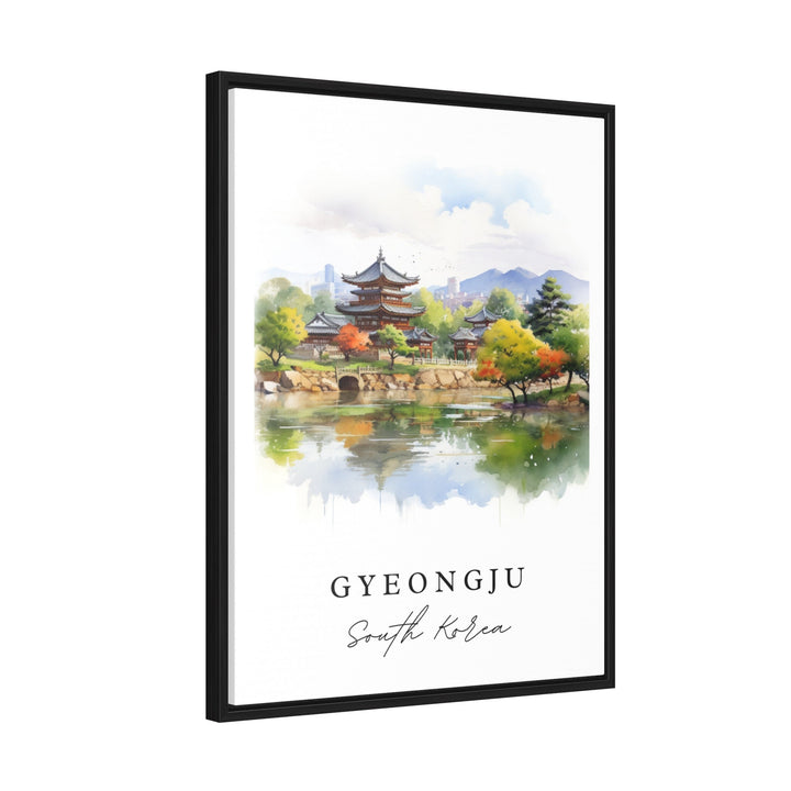 Gyeongju traditional travel art - South Korea, Gyeongju poster, Wedding gift, Birthday present, Custom Text, Personalized Gift