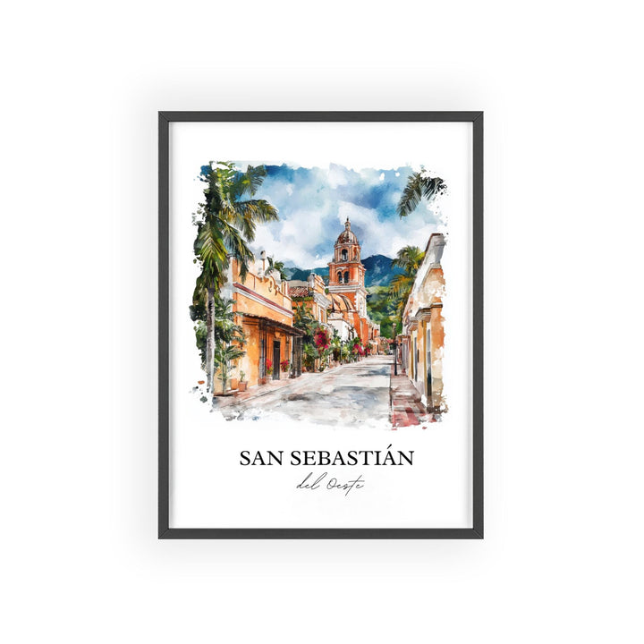 San Sebastián del Oeste Wall Art, Jalisco Print, Mexico Watercolor Art, Jalisco Gift, Travel Print, Travel Poster, Housewarming Gift