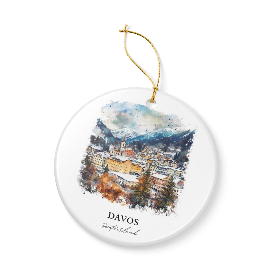 Davos Switzerland Ornament: Unique Davos Souvenir, Davos Xmas Decor, and Authentic Davos Switzerland Gift