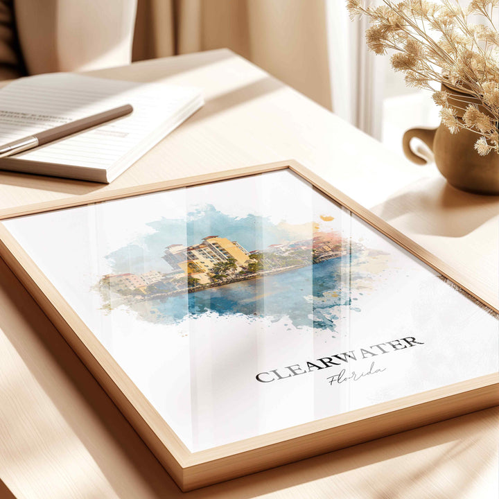 Clearwater, Florida – Watercolor Art Print