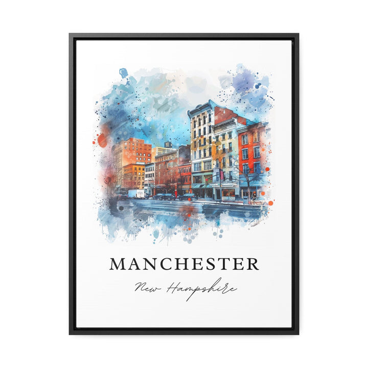 Manchester NH Art, Manchester Print, Manchester NH Watercolor, Manchester New Hampshire Gift,