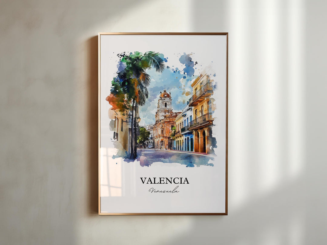 Valencia Venezuela Wall Art, Carabobo State Print, Venezuela Watercolor Art, Valencia Gift, Travel Print, Travel Poster, Housewarming Gift