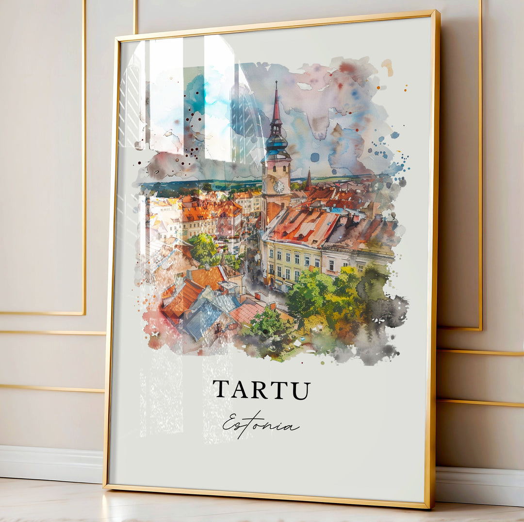 Tartu Estonia Wall Art, Tartu Print, Tartu Watercolor, Tallinn Estonia Gift,