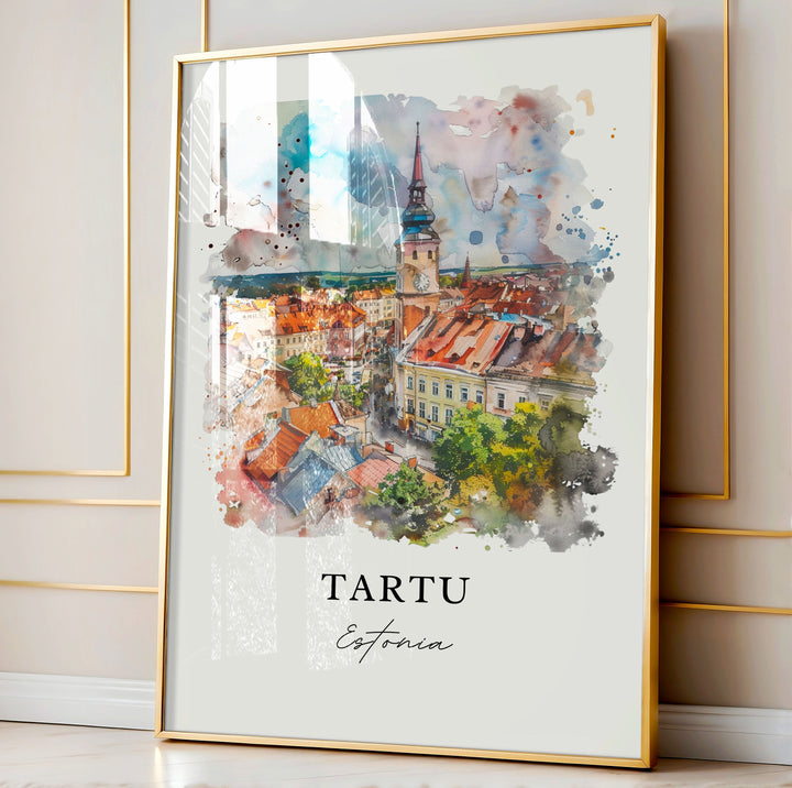 Tartu Estonia Wall Art, Tartu Print, Tartu Watercolor, Tallinn Estonia Gift,