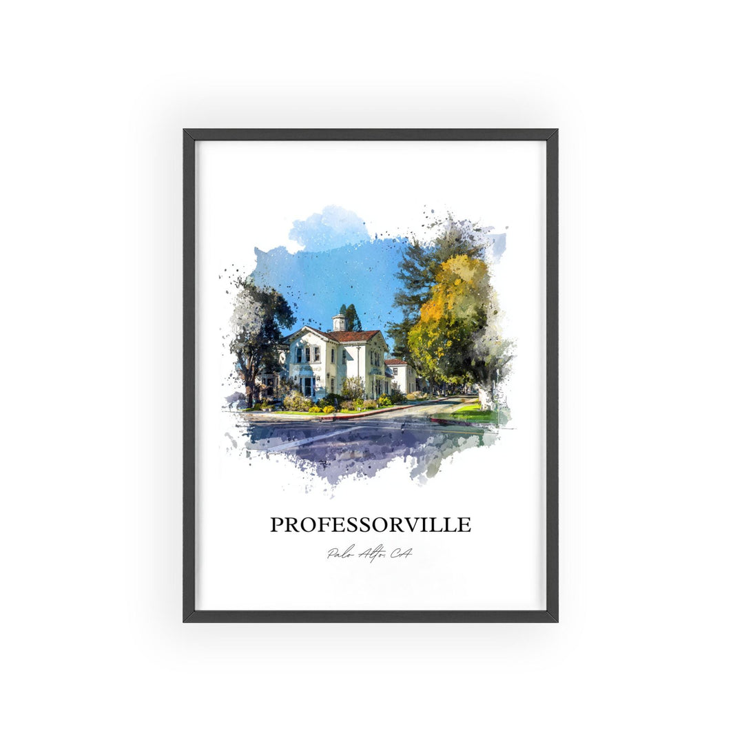Professorville, California – Watercolor Art Print