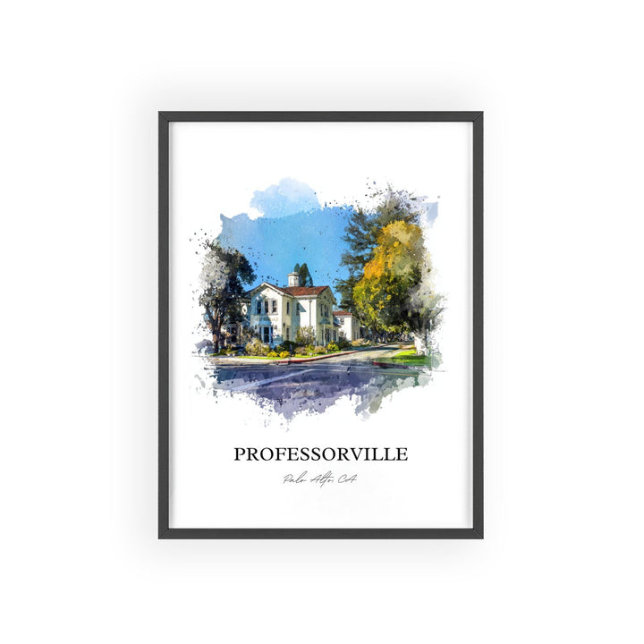 Professorville, California – Watercolor Art Print