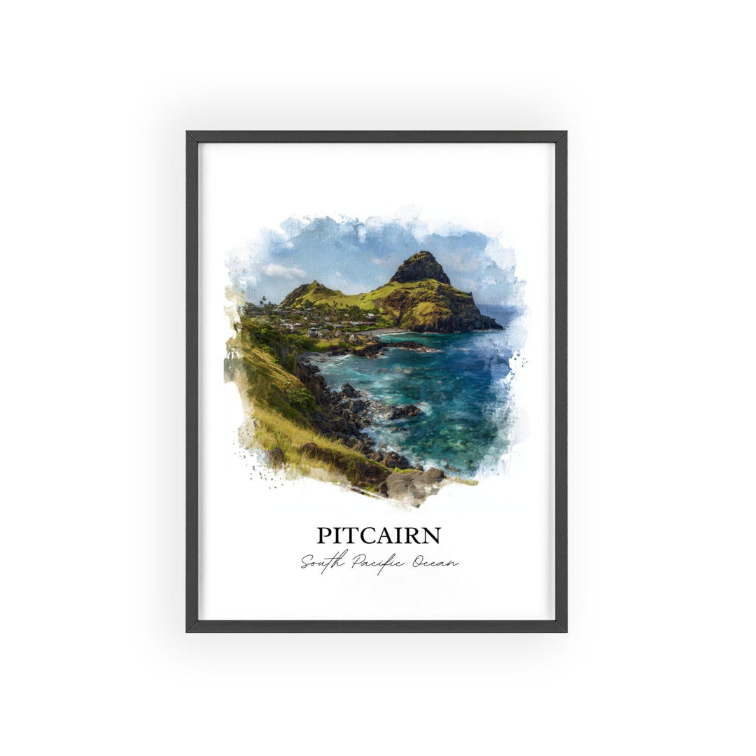 Pitcairn Wall Art, Pitcairn Print, South Pacific Islands Artwork, Pitcairn Gift, Travel Print, Travel Poster, Housewarming Gift