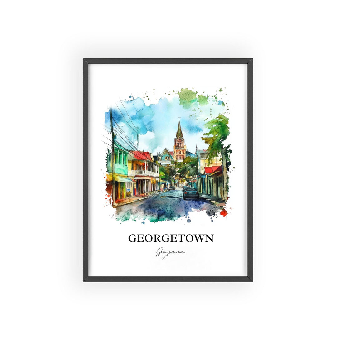 Georgetown, Guyana – Watercolor Art Print