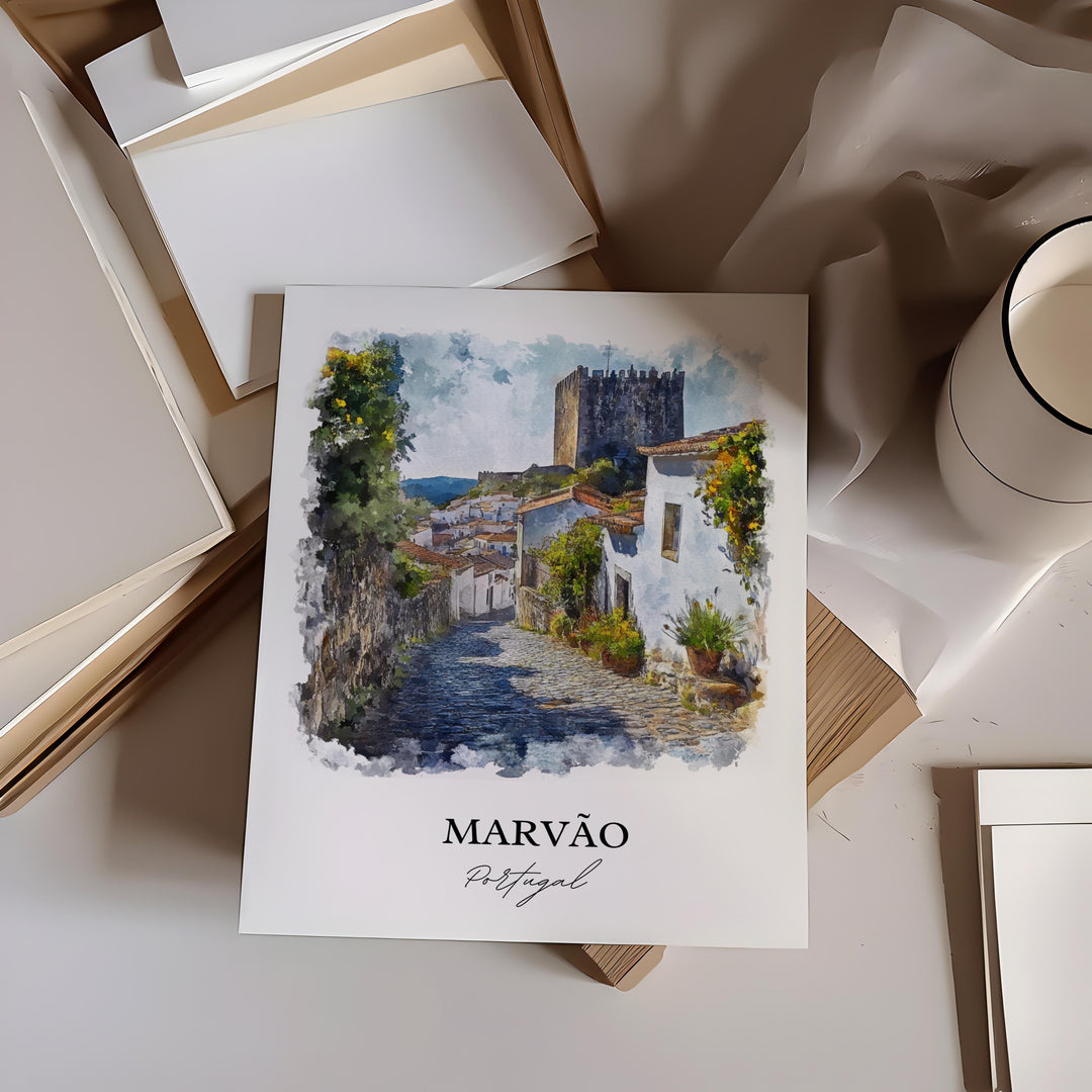 Marvão, Portugal – Watercolor Art Print