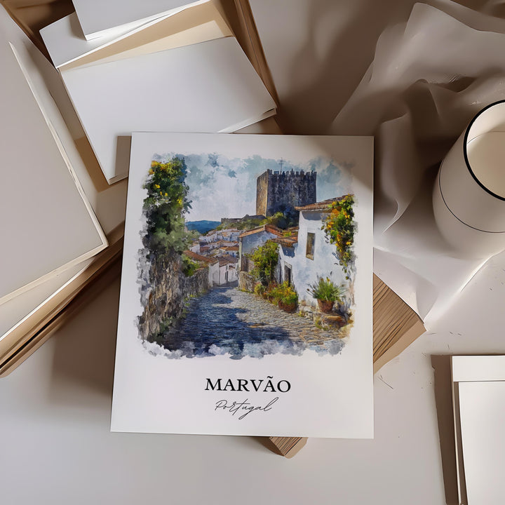 Marvão, Portugal – Watercolor Art Print