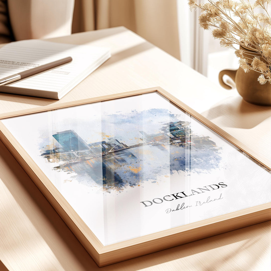 Dublin Docklands, Ireland – Watercolor Art Print
