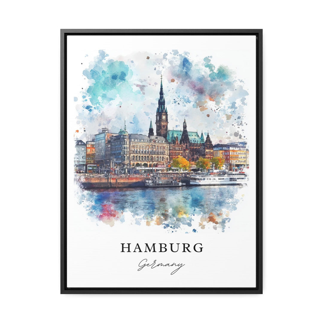 Hamburg Wall Art, Hamburg Germany Print, Hamburg Watercolor Art, Hamburg Germany Gift,