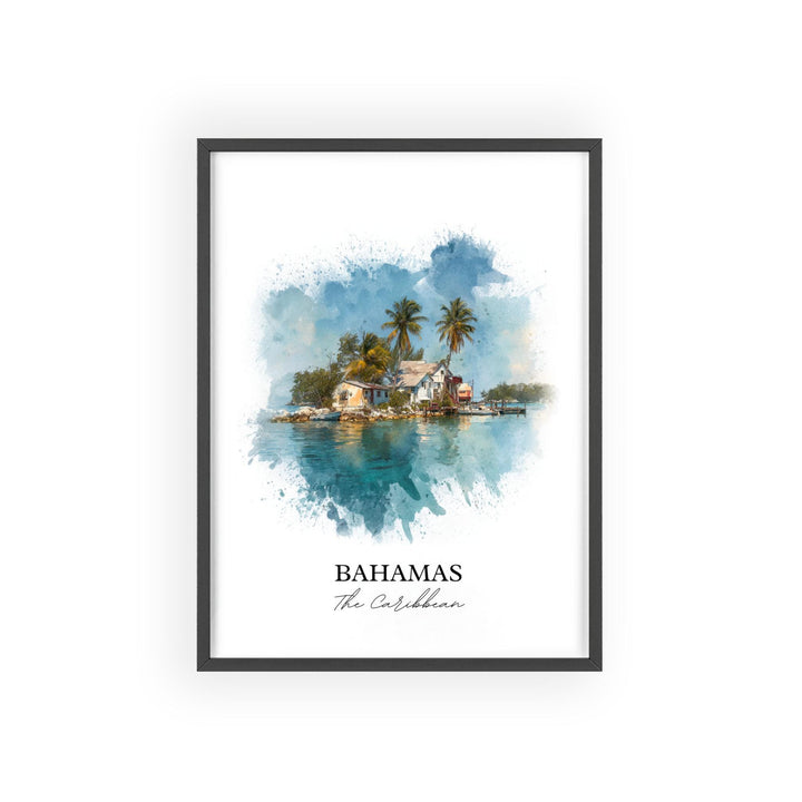 Bahamas Wall Art, Bahamas Print, Bahamas Watercolor Art, Bahamas Gift, Travel Print, Travel Poster, Housewarming Gift