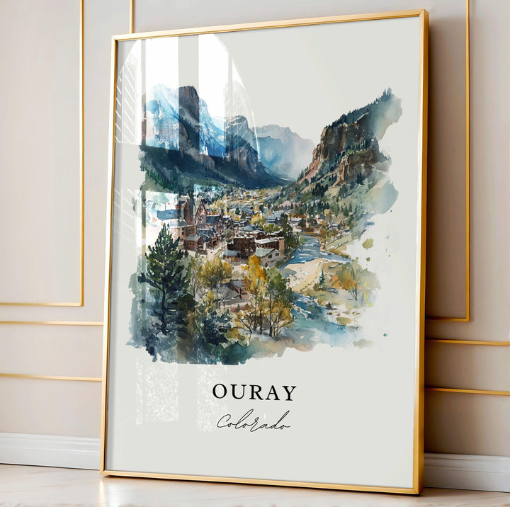 Ouray CO Wall Art, Ouray Print, Ouray Watercolor Art, Ouray County Colorado Gift,