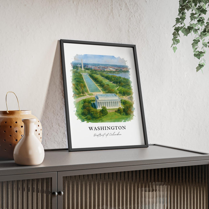 Washington DC Art, Washington Dc Lake Print, Washington DC Watercolor Art, DC Gift, National Mall Print, Travel Poster, Housewarming Gift